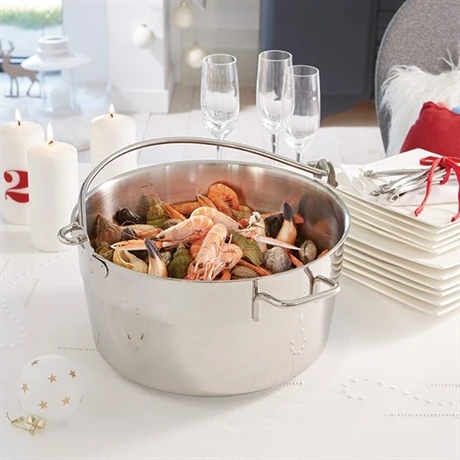 Lot Marmite à Confiture Ou Crustacé Et Couvercle Inox 30 Cm – Image 3